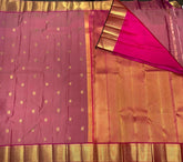 Rose Kanjivaram Saree With Pink Pallu